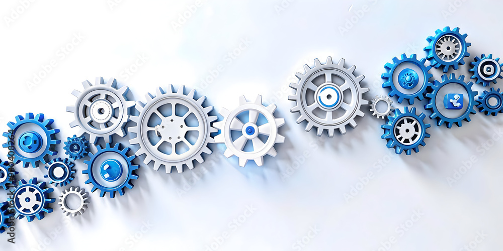 3D AI Automation Flow Vector Concept with Gears and Data Streams for Precise Efficiency in Technology Processes 3D AI Automation Flow Vector Concept with Gears and Data Streams for Precise Efficiency in Technology Processes