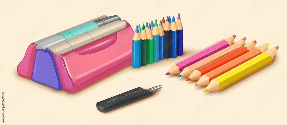 Colorful Pencils and Case with Sharpener Colorful Pencils and Case with Sharpener