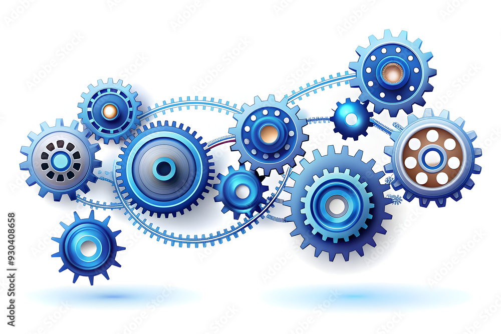 3D AI Automation Flow Vector Concept with Gears and Data Streams for Precise Automation Processes 3D AI Automation Flow Vector Concept with Gears and Data Streams for Precise Automation Processes