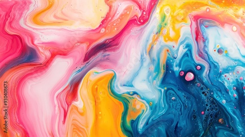 Wallpaper Mural Colorful abstract painting background. Liquid marbling paint background. Fluid painting abstract texture. Intensive colorful mix of acrylic vibrant colors , ai Torontodigital.ca