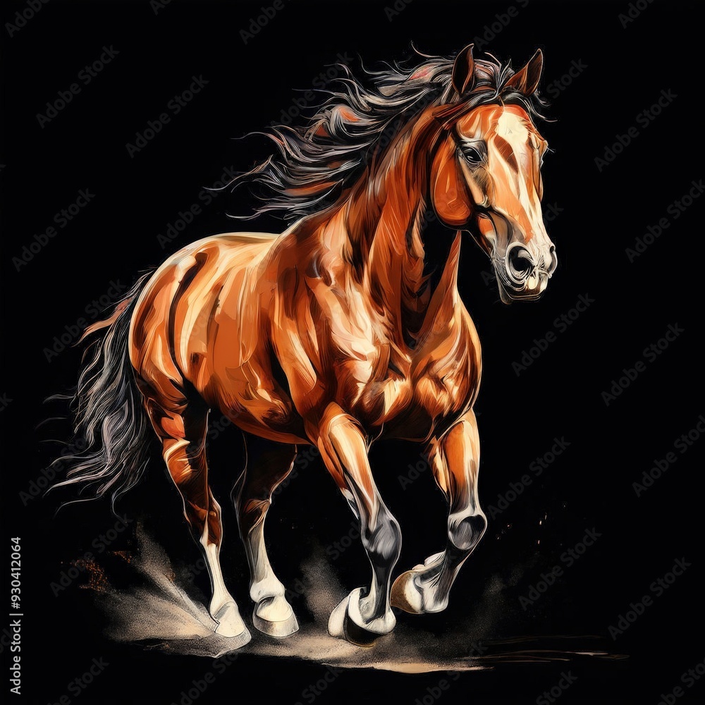 the AI Image Generator, horse running, isolated the AI Image Generator, horse running, isolated