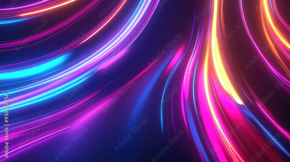 Colorful motion elements with neon led illumination. Abstract futuristic background , ai Colorful motion elements with neon led illumination. Abstract futuristic background , ai