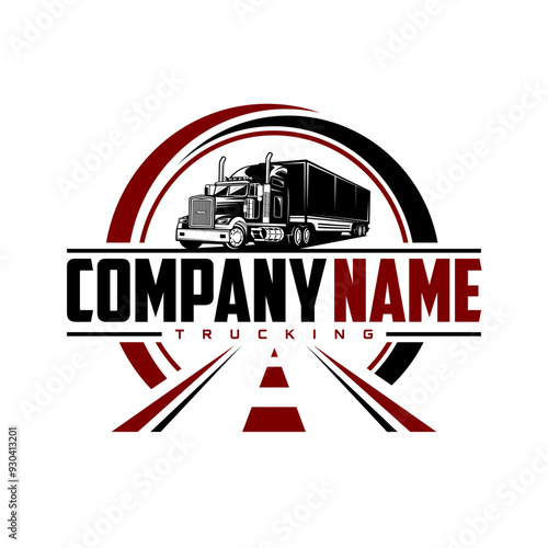 Truck Company Transportation Logo Illustration on white background