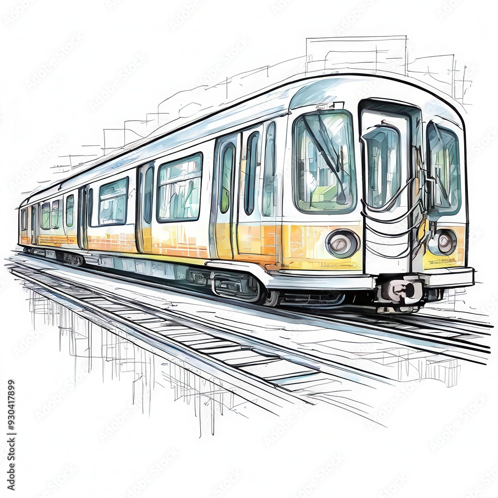 Fototapeta premium the AI Image Generator, tram in the city