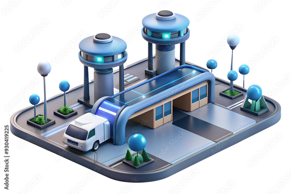 3D Futuristic AI-Powered Transportation Hub Background Concept with Interactive Route Displays 3D Futuristic AI-Powered Transportation Hub Background Concept with Interactive Route Displays