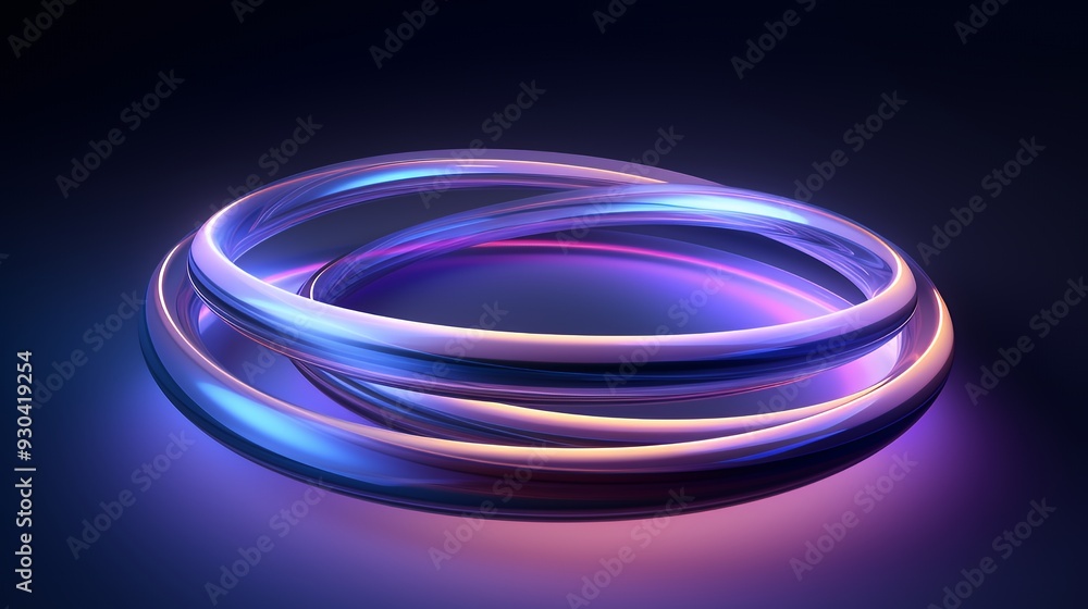 A vibrant, abstract design featuring intertwined glowing rings in a dark background. A vibrant, abstract design featuring intertwined glowing rings in a dark background.