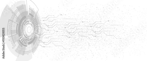 gray background. Abstract technological background with various technological elements. Structure pattern technology backdrop. Vector illustration.	