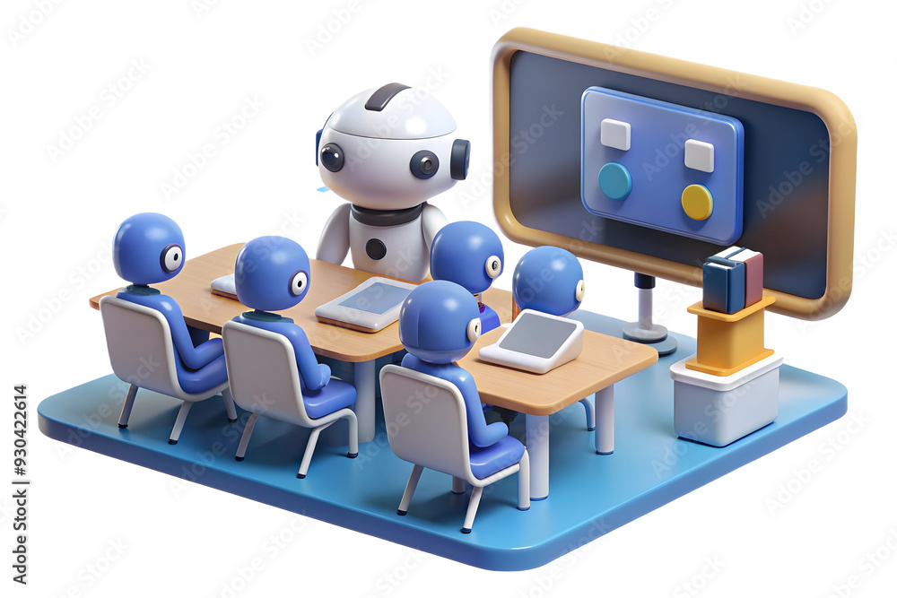 3D Glossy AI Enhanced Education Background: High-Tech Classroom with Interactive Whiteboards & AI Learning Tools for Innovation & Technology-Driven Learning 3D Glossy AI Enhanced Education Background: High-Tech Classroom with Interactive Whiteboards & AI Learning Tools for Innovation & Technology-Driven Learning
