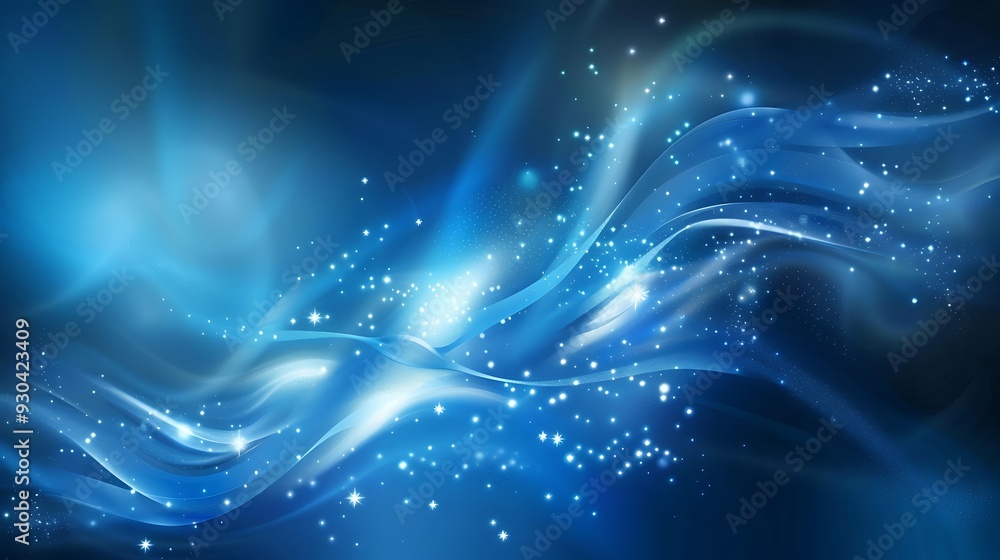 Fototapeta premium Abstract background blue. Blue smooth abstract background with shining light