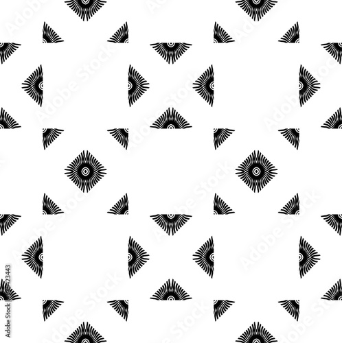 black and white seamless pattern geometric background.