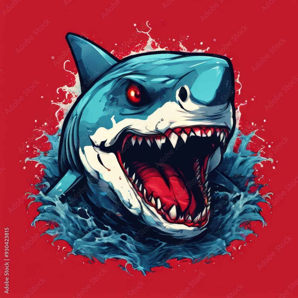 Naklejka premium the AI Image Generator, vampire face with flames