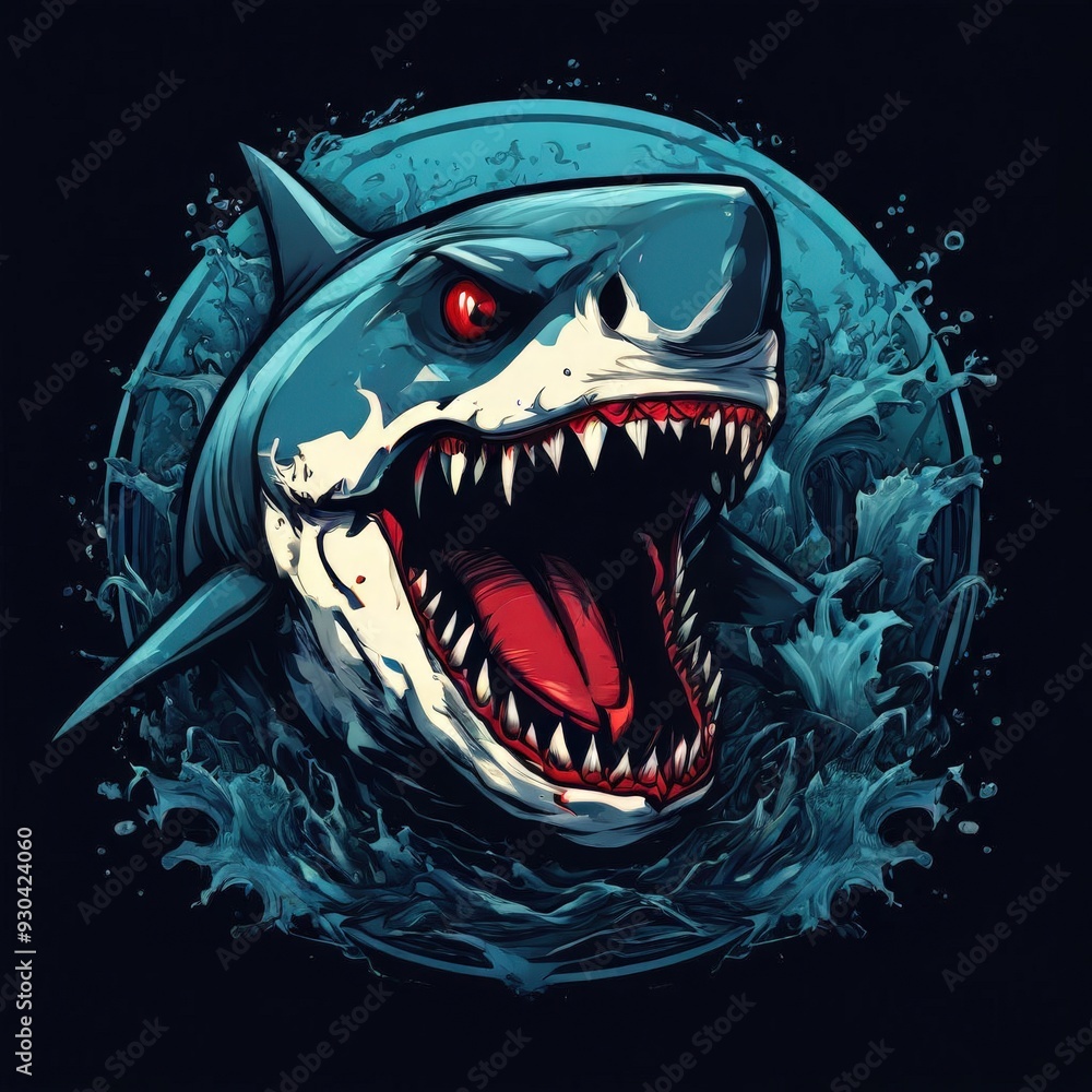 Naklejka premium the AI Image Generator, vampire face with flames