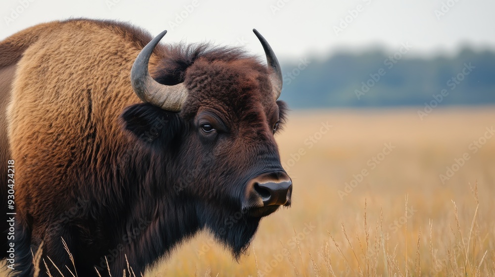 European bison (Bison bonasus) in the grassland European bison (Bison bonasus) in the grassland