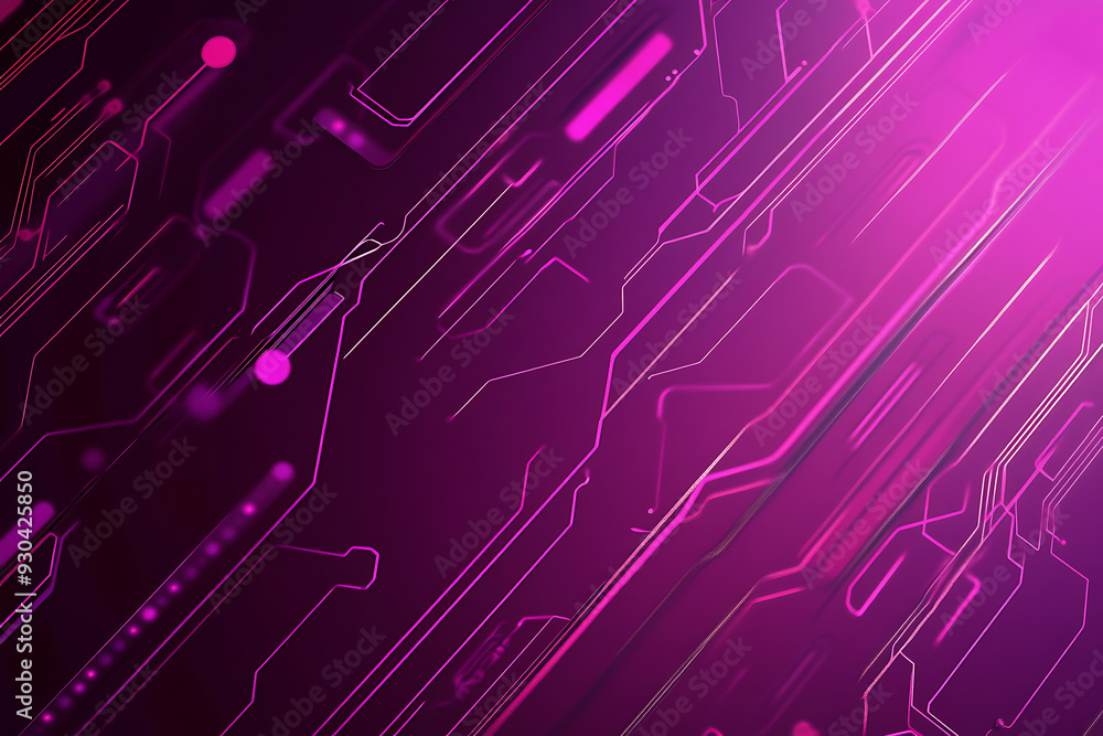 Abstract image of a circuit board with glowing lines and nodes on a pink gradient background. The intricate network of connections creates a modern, tech-inspired visual. Copy space available Abstract image of a circuit board with glowing lines and nodes on a pink gradient background. The intricate network of connections creates a modern, tech-inspired visual. Copy space available