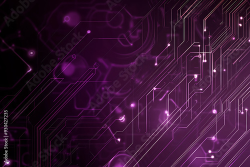 Abstract image of a circuit board with glowing lines and nodes on a pink gradient background. The intricate network of connections creates a modern, tech-inspired visual. Copy space available