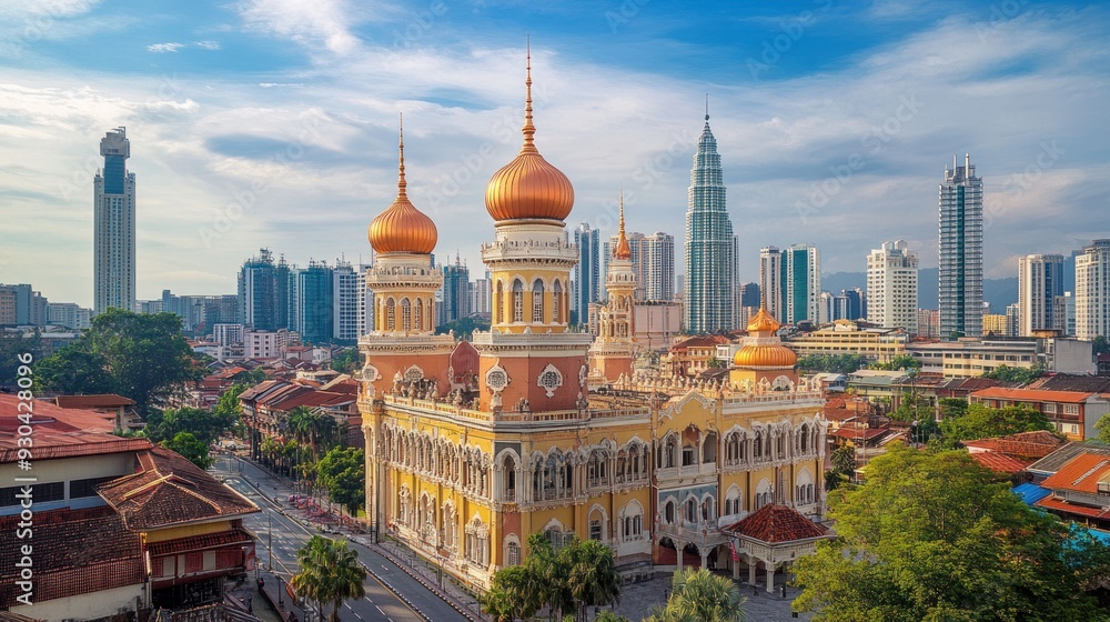 Fototapeta premium Mosque with City Skyline
