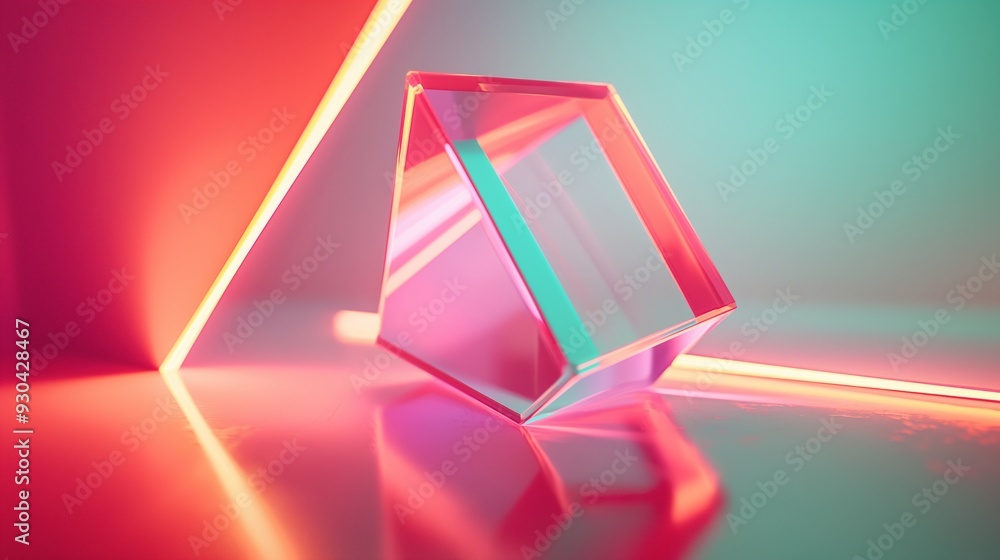 Abstract Glass Geometry with Neon Abstract Glass Geometry with Neon