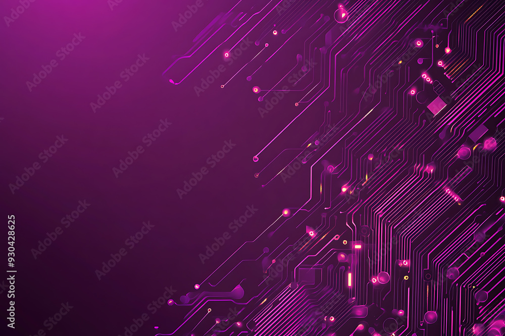 Abstract image of a circuit board with glowing lines and nodes on a pink gradient background. The intricate network of connections creates a modern, tech-inspired visual. Copy space available Abstract image of a circuit board with glowing lines and nodes on a pink gradient background. The intricate network of connections creates a modern, tech-inspired visual. Copy space available