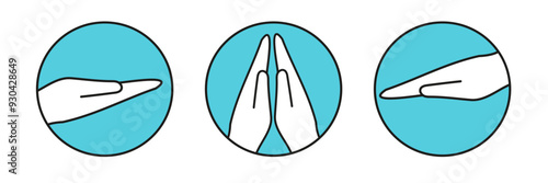 abstrakte hand icons, hand gesten für web-apps, Schilder, Layout, logo
