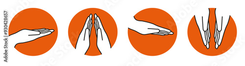 set von Handgesten für web icon, Schilder und Layout