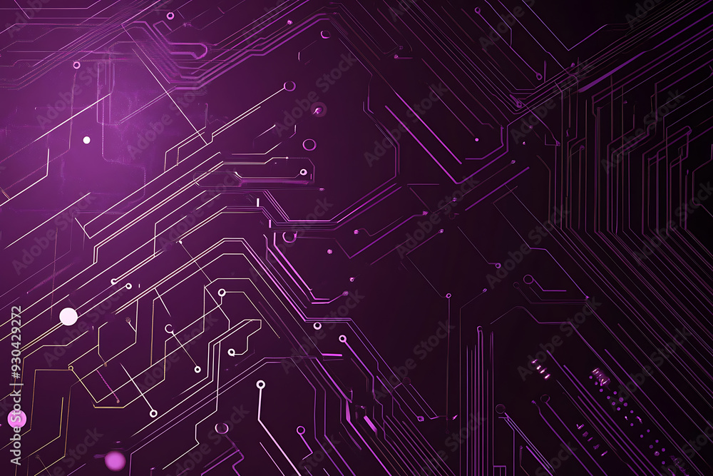 Abstract image of a circuit board with glowing lines and nodes on a pink gradient background. The intricate network of connections creates a modern, tech-inspired visual. Copy space available Abstract image of a circuit board with glowing lines and nodes on a pink gradient background. The intricate network of connections creates a modern, tech-inspired visual. Copy space available