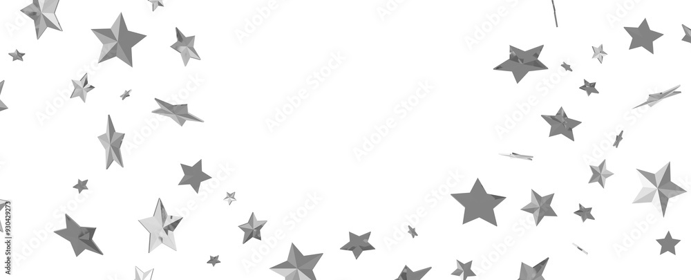 Silver stars of confetti. Silver stars of confetti.