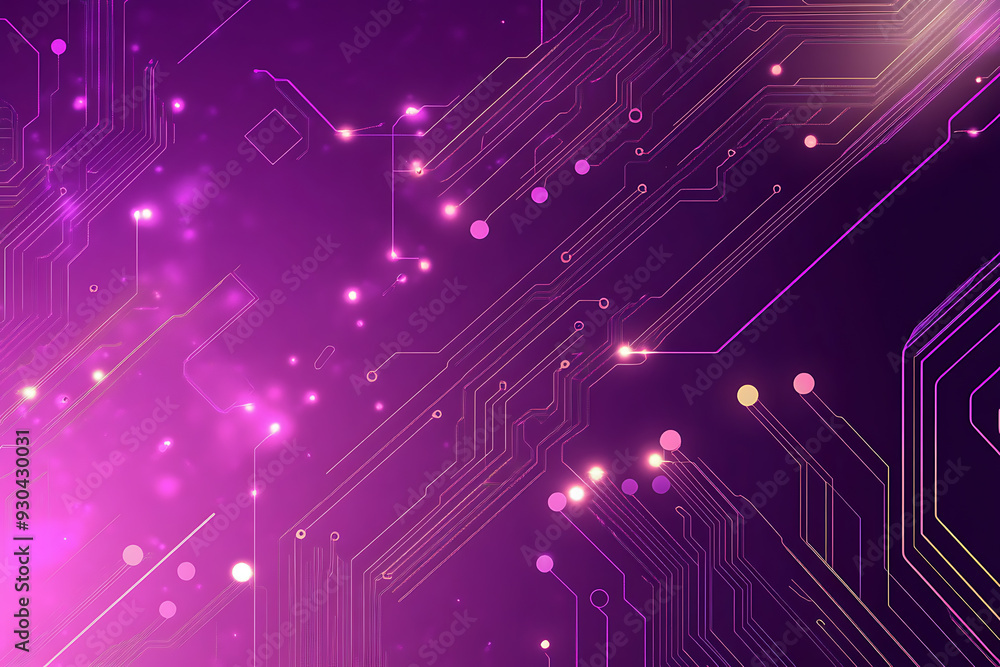 Abstract image of a circuit board with glowing lines and nodes on a pink gradient background. The intricate network of connections creates a modern, tech-inspired visual. Copy space available Abstract image of a circuit board with glowing lines and nodes on a pink gradient background. The intricate network of connections creates a modern, tech-inspired visual. Copy space available