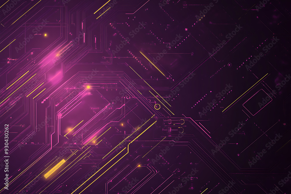 Abstract image of a circuit board with glowing lines and nodes on a pink gradient background. The intricate network of connections creates a modern, tech-inspired visual. Copy space available Abstract image of a circuit board with glowing lines and nodes on a pink gradient background. The intricate network of connections creates a modern, tech-inspired visual. Copy space available