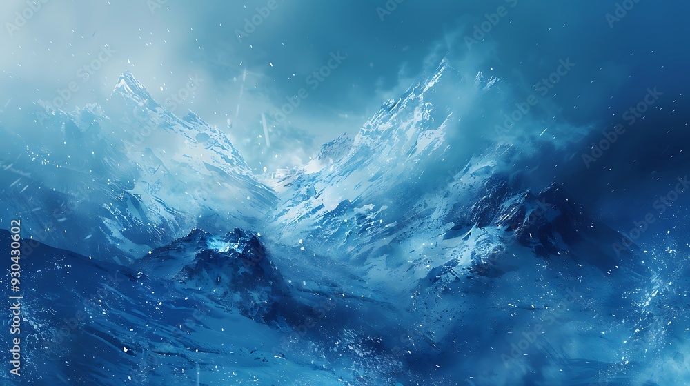 Naklejka premium Snow light abstract weather frozen illustration ice cold, sky shape, nature mountain snow light abstract weather frozen