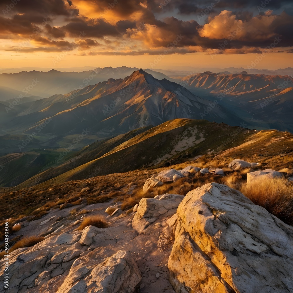 Obraz premium sunset in the mountains