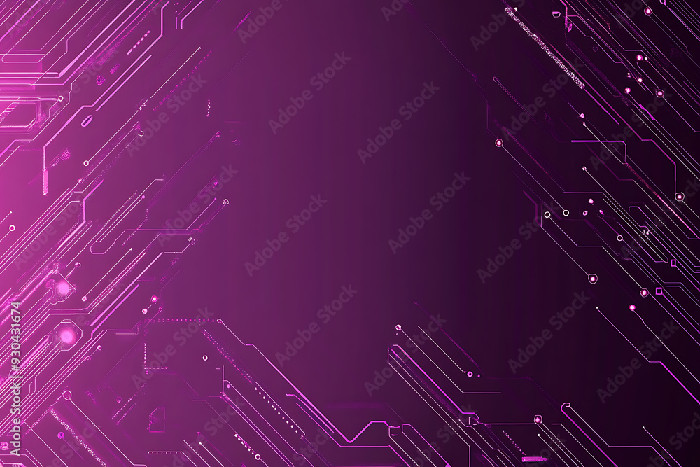 Abstract image of a circuit board with glowing lines and nodes on a pink gradient background. The intricate network of connections creates a modern, tech-inspired visual. Copy space available Abstract image of a circuit board with glowing lines and nodes on a pink gradient background. The intricate network of connections creates a modern, tech-inspired visual. Copy space available