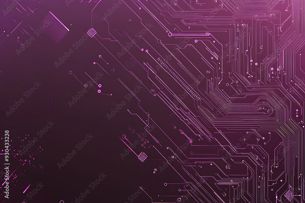 Abstract image of a circuit board with glowing lines and nodes on a pink gradient background. The intricate network of connections creates a modern, tech-inspired visual. Copy space available Abstract image of a circuit board with glowing lines and nodes on a pink gradient background. The intricate network of connections creates a modern, tech-inspired visual. Copy space available