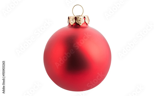 Red Christmas ball isolated on white background