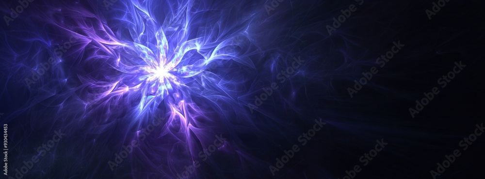 Neon Purple and Blue Fractal Pattern Against a Dark Background Neon Purple and Blue Fractal Pattern Against a Dark Background