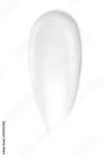 Smear of white cosmetic cream on empty background.