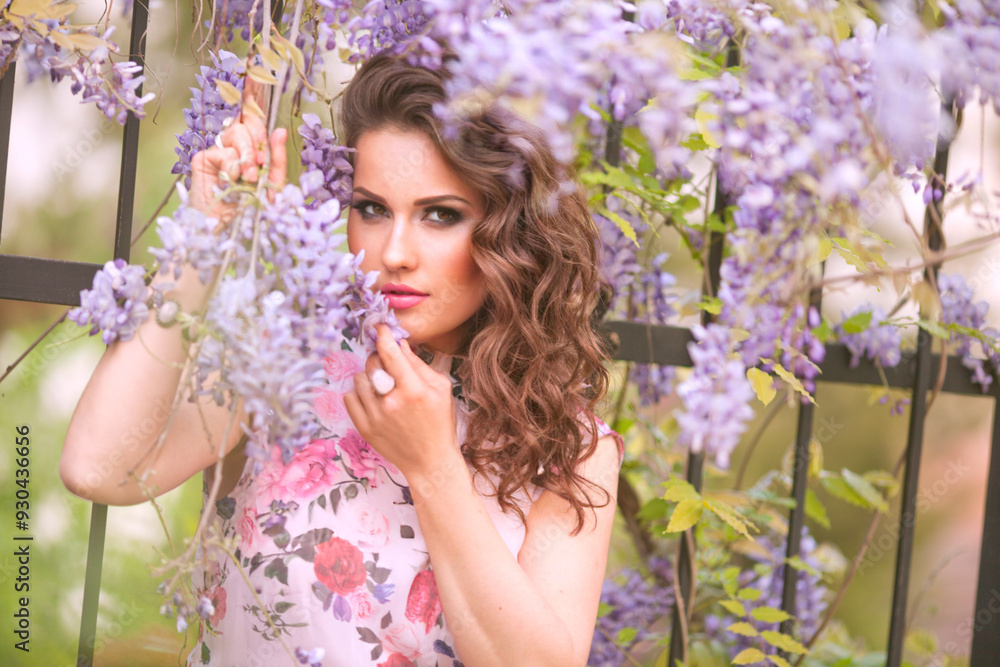 fashion spring outdoor portrait of beautiful young woman with long natural hair fashion spring outdoor portrait of beautiful young woman with long natural hair