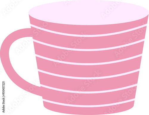 Pink and white striped mug