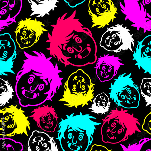 Madman pattern seamless. Psychopath background. Patient in mental hospital ornament.