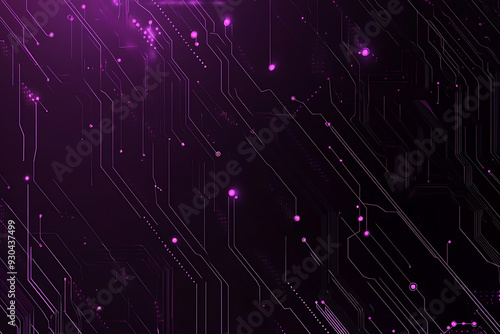 Wallpaper Mural Abstract image of a circuit board with glowing lines and nodes on a pink gradient background. The intricate network of connections creates a modern, tech-inspired visual. Copy space available Torontodigital.ca