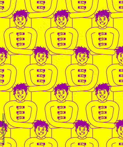 Madman pattern seamless. Psychopath background. Patient in mental hospital ornament.