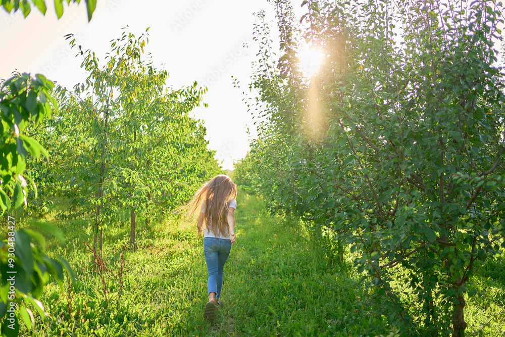 a portrait of a teenage girl with long blond hair in a sunlit garden a portrait of a teenage girl with long blond hair in a sunlit garden