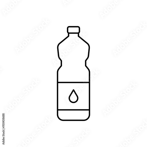 Kitchen oil bottle icon. Simple outline style. Cooking oil bottle plastic, cook, sunflower, vinegar, corn, fat, kitchen, food concept. Thin line symbol. Vector illustration isolated.
