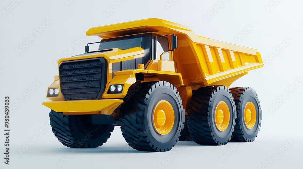Yellow Dump Truck Isolated on White Background Yellow Dump Truck Isolated on White Background