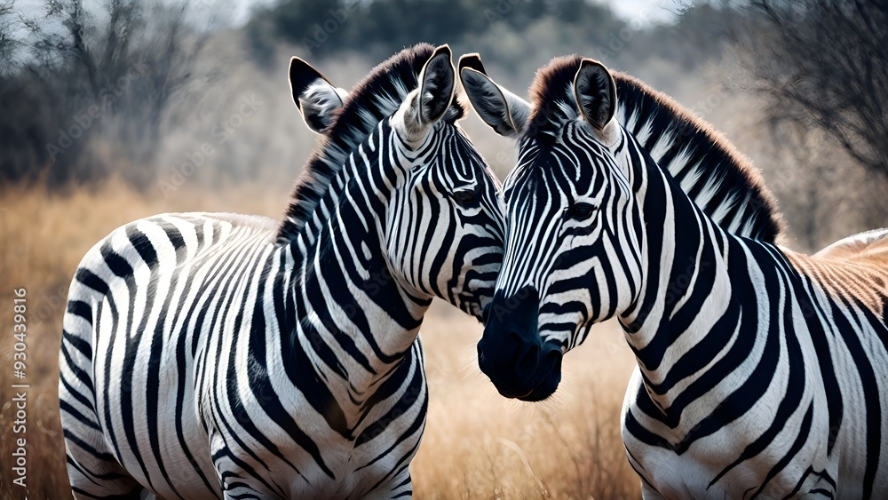 Naklejka premium zebra eating grass