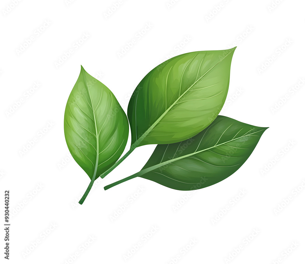 Obraz premium green leaves vector icon design on white background.