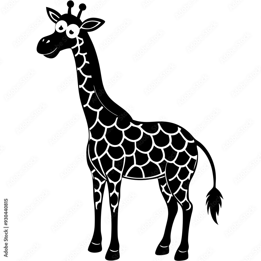 Obraz premium Funny giraffe silhouette art vector illustration