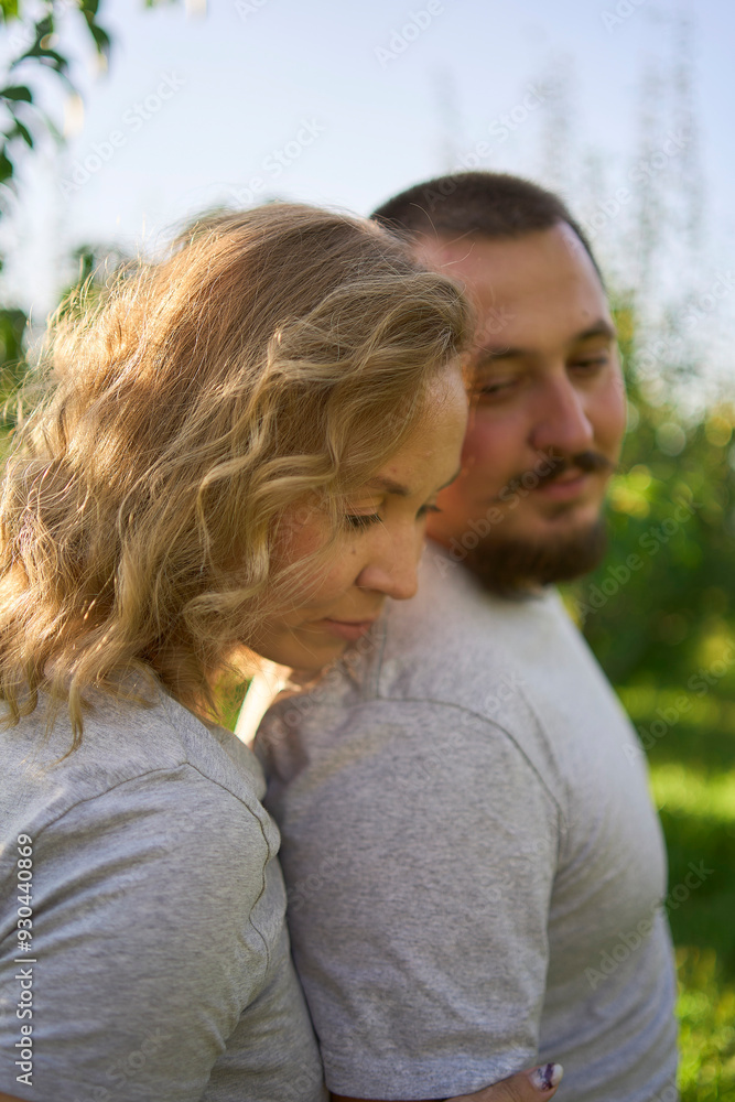 Fototapeta premium a middle-aged couple in love in the garden