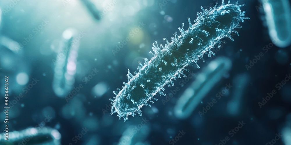 Close-up of a microbial organism showcasing intricate details and textures in a vibrant underwater setting. Close-up of a microbial organism showcasing intricate details and textures in a vibrant underwater setting.