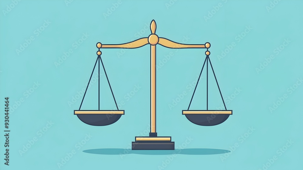 Balanced Scales of Justice Representing Before the Law in Flat Design Style Balanced Scales of Justice Representing Before the Law in Flat Design Style