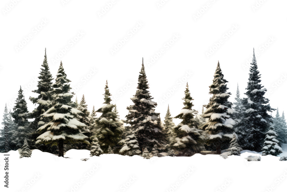 Obraz premium Elegance of a Christmas tree in a rainforest, isolated on a white background.